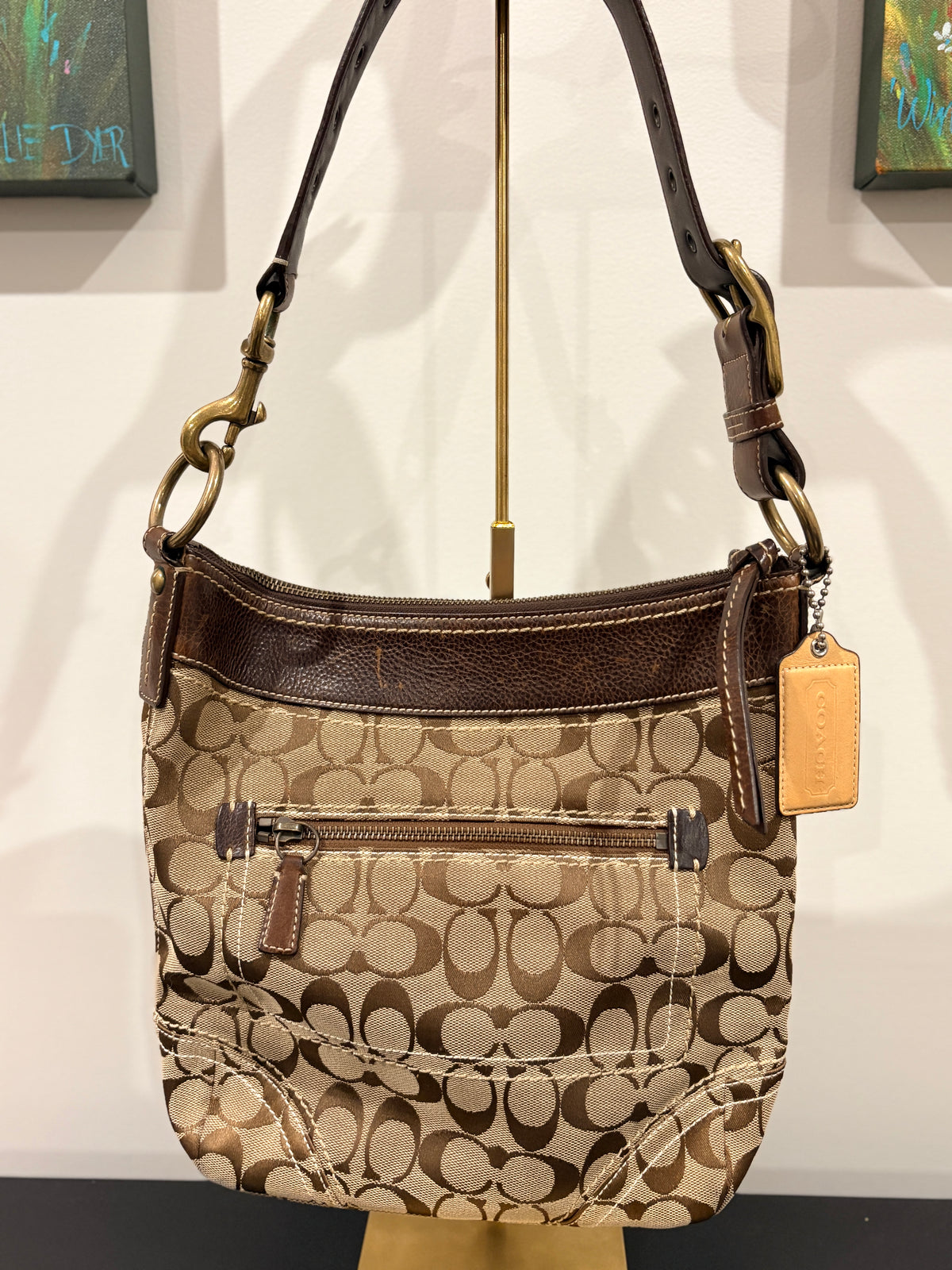 COACH 2006 10403 Signature C Hobo Shoulder Bag - Classic Canvas and Leather Design - Image 2