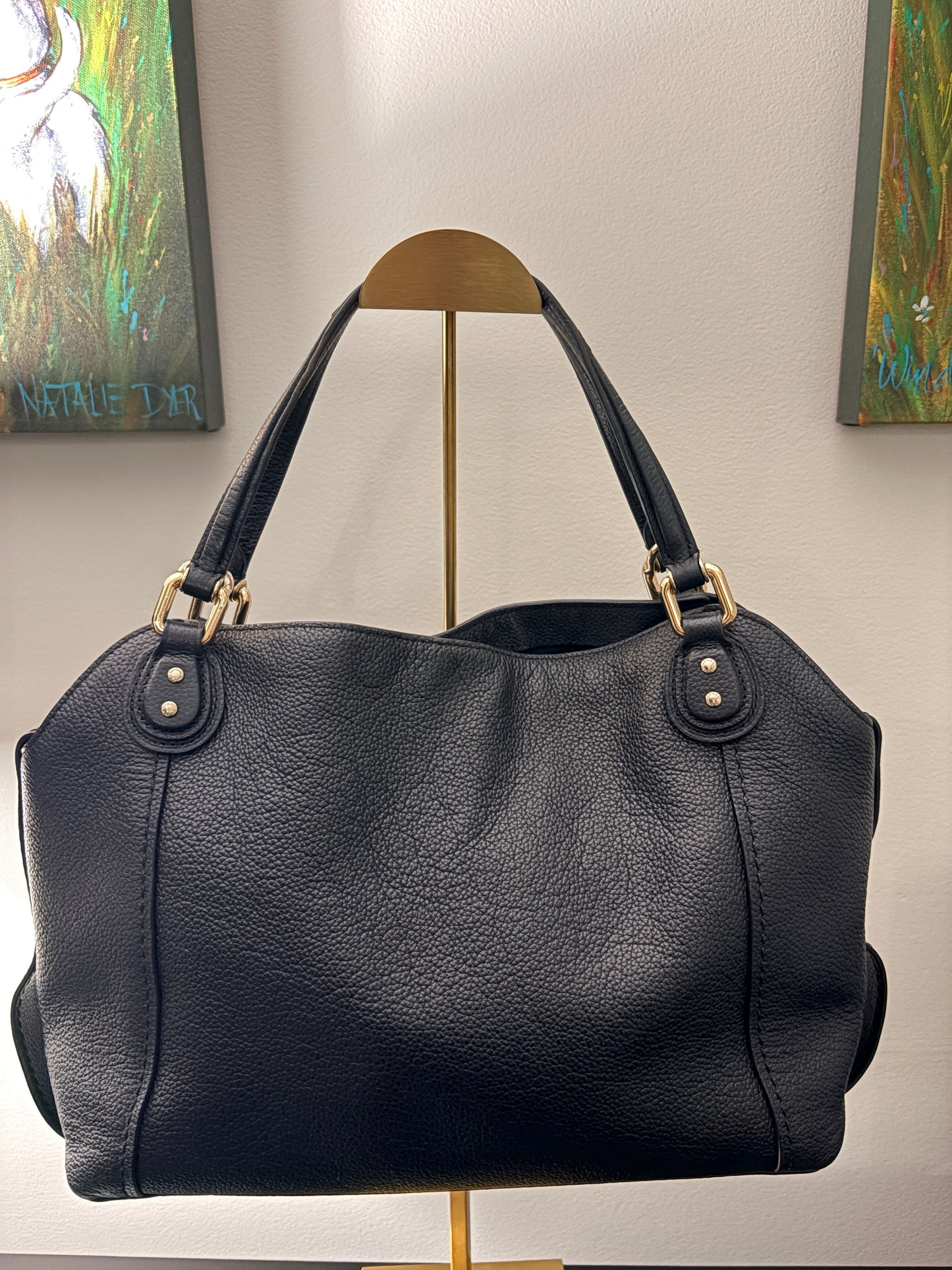 Coach 2016 57124 Edie Pebbled Leather Black Shoulder Bag - Image 2