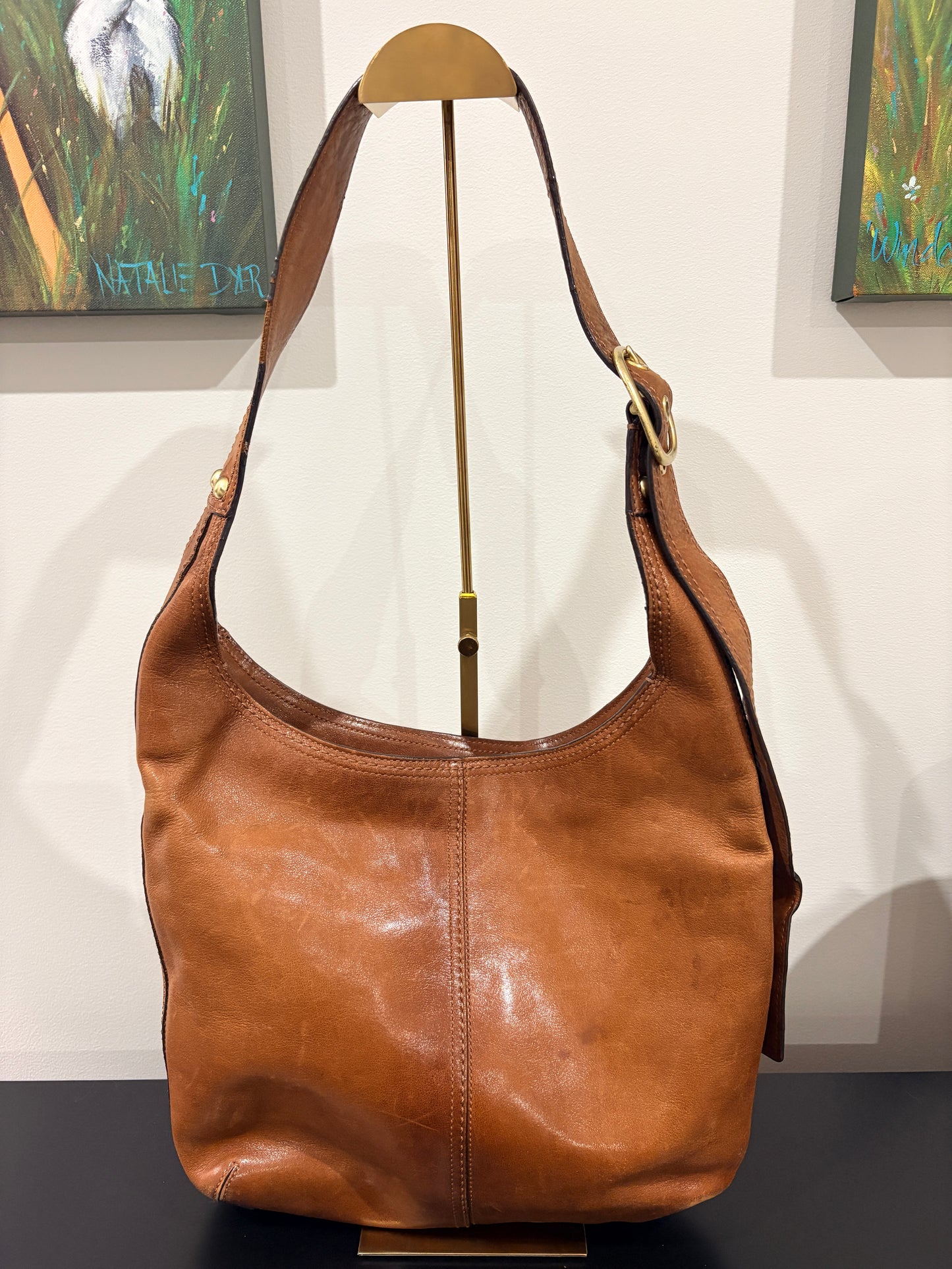 Coach 2009 F12406 Glove Tanned Leather Brown Hobo Shoulder Bag Gold Hardware - Image 2
