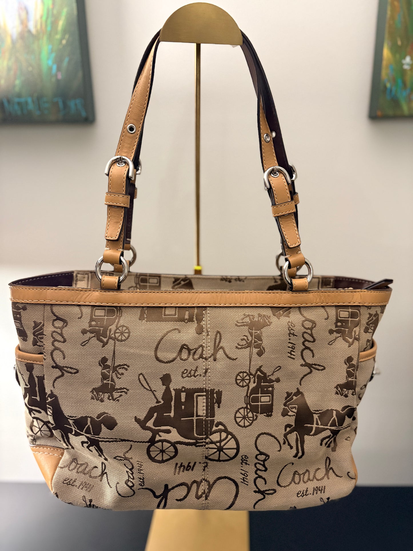 Coach 2008 F14629Horse And Carriage Print Gallery Tote - Image 2