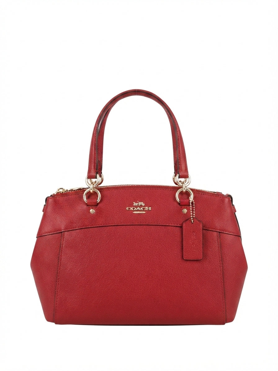 Coach 2017 F25395 Mini Brooke Carryall - Red Crossgrain Leather Handbag - Image 1