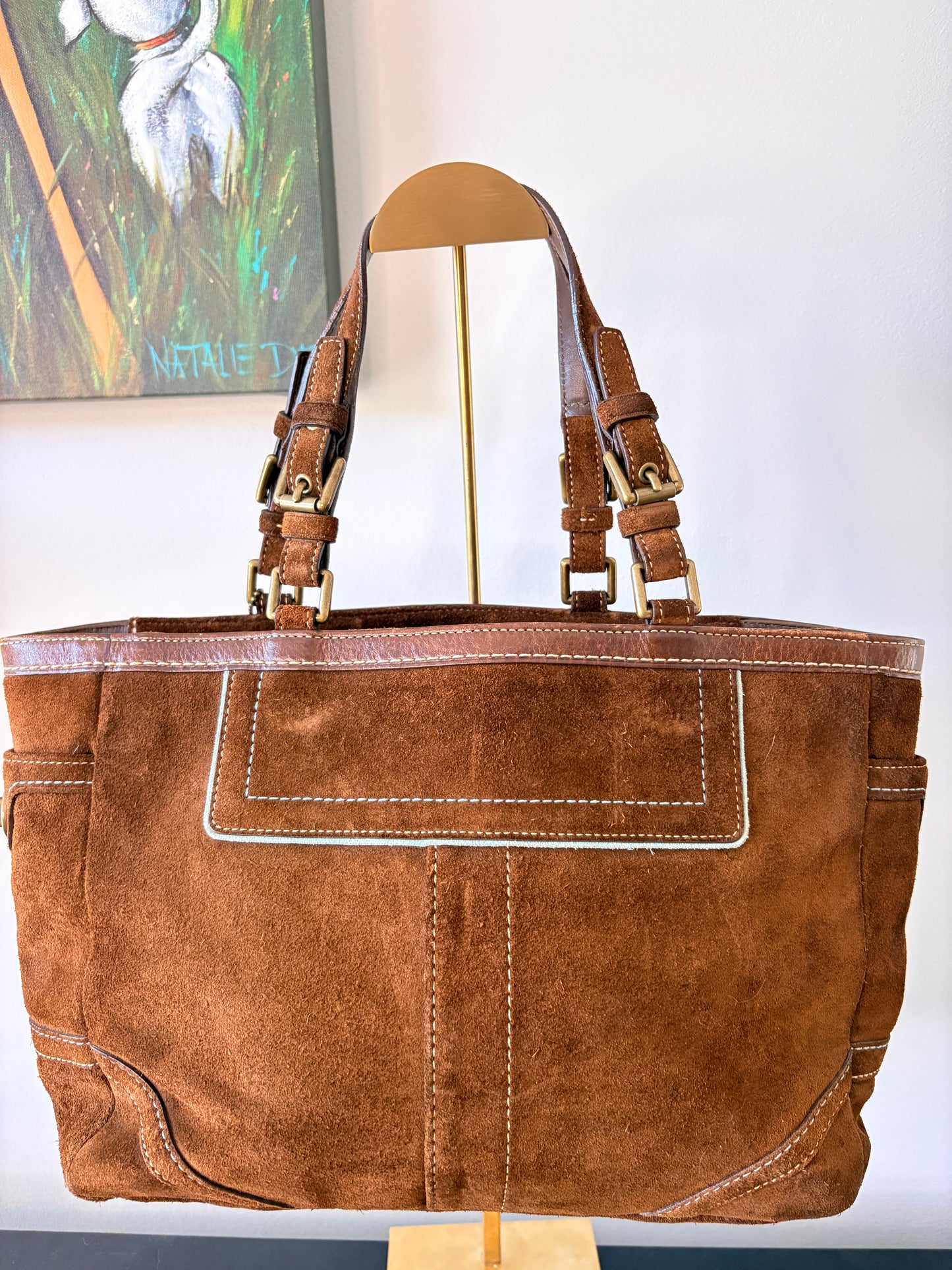 Coach 2005 8B03 Suede Hamptons Gallery Tote - Image 2