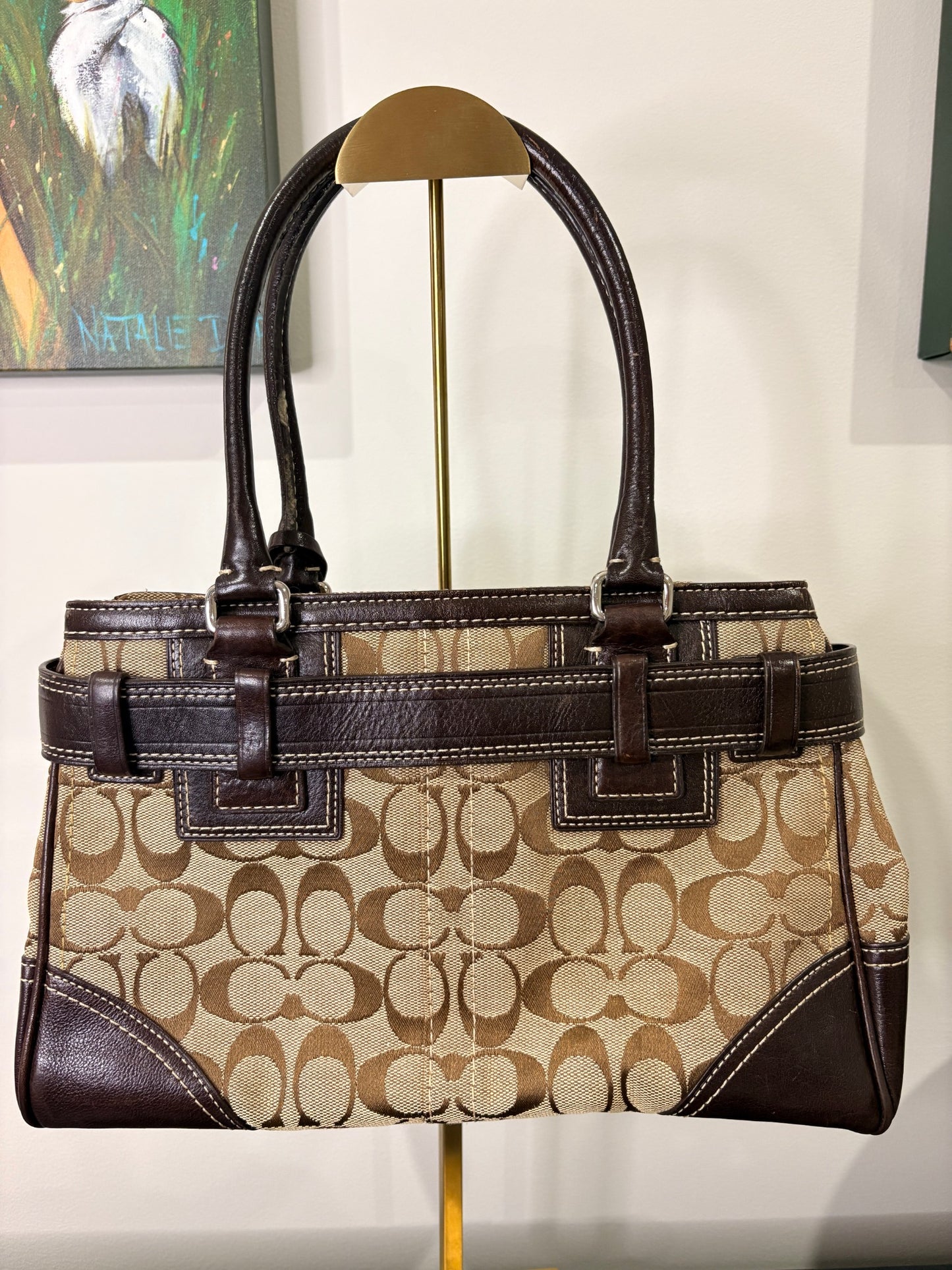 Coach 2006 10245 Signature Hamptons Carryall Tote Bag - Brown Beige - Image 2