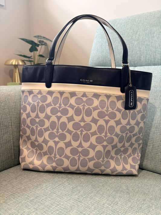 Vintage Coach Signature Tote 29783 Light Blue (2014)