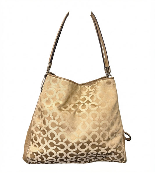 Coach 2013 26448 Madison Op Art Sateen - Beige Shoulder Bag - Image 1