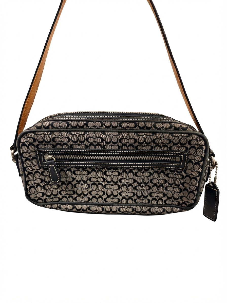 Coach 2003 6341 Signature C Monogram Camera Bag - Black Canvas Crossbody - Image 1