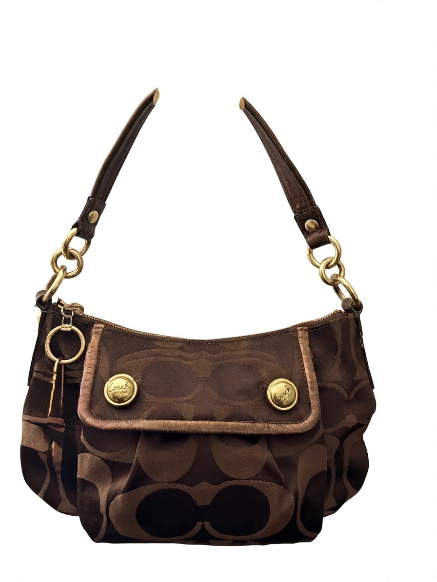 Coach 2009 16833 Signature Sateen Pocket Flap Hobo - Image 1
