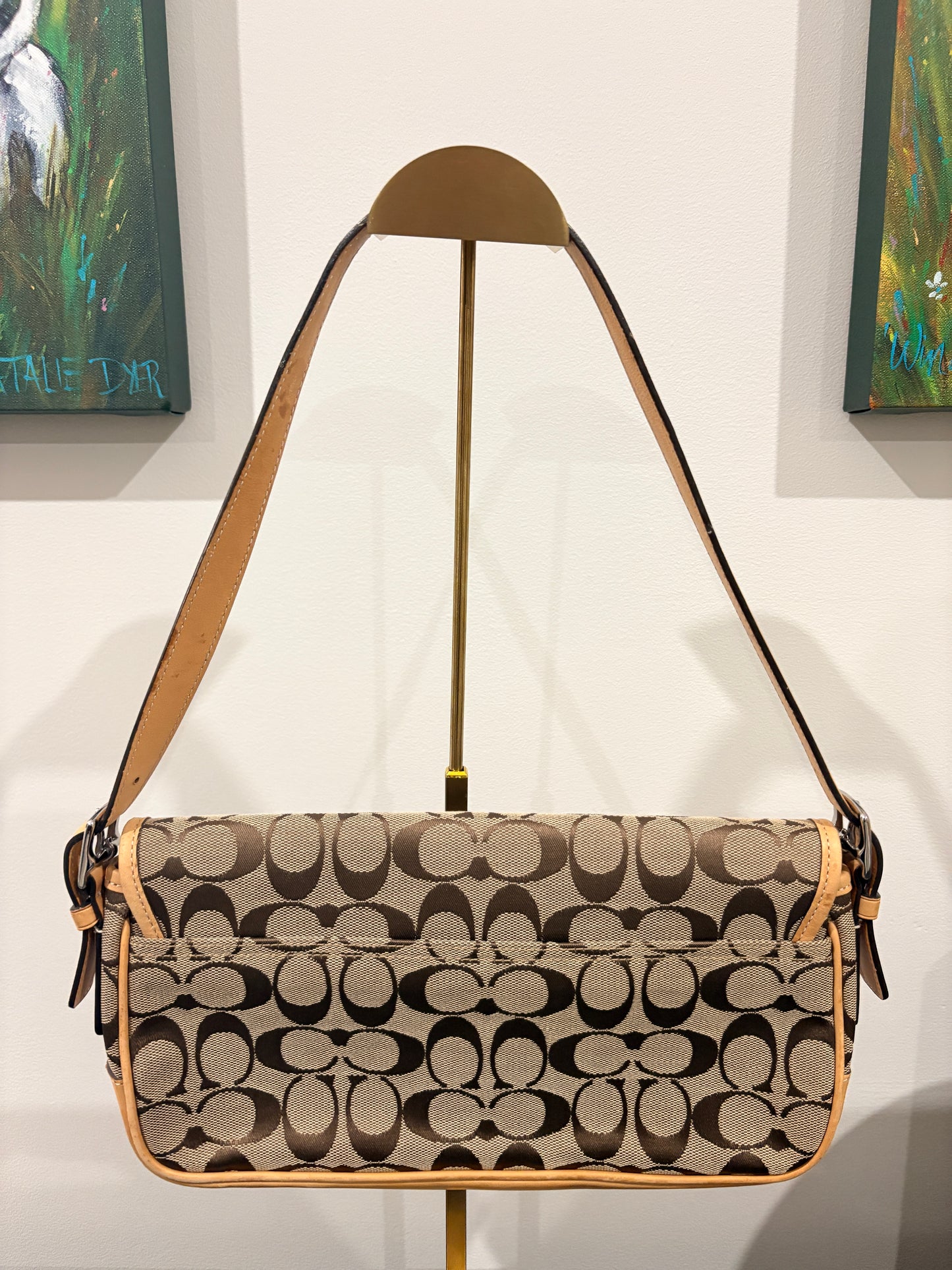 Coach 2012 F10507 Signature Hamptons Carryall Tote Bag - Beige And Brown Canvas - Image 4