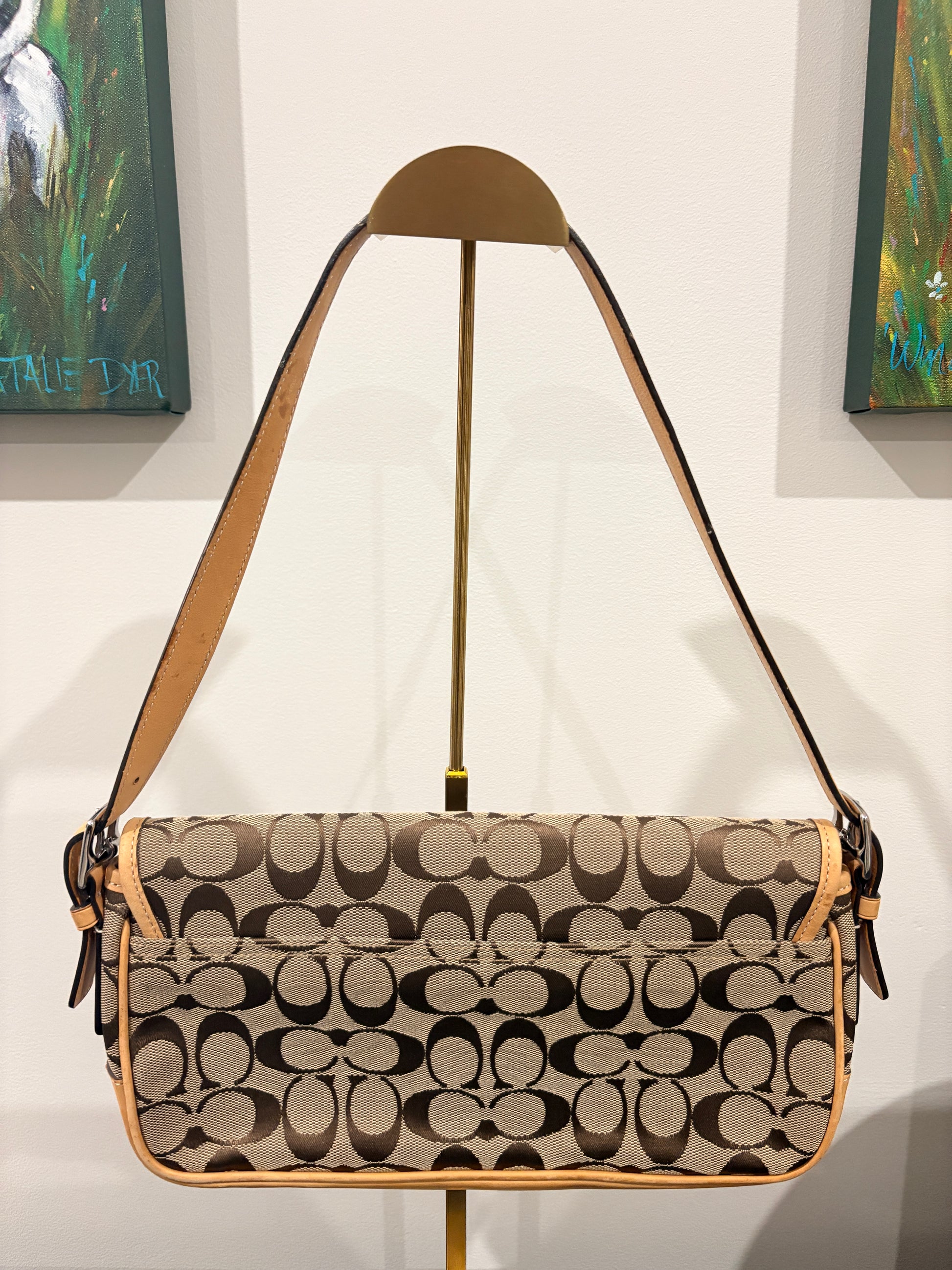 Coach 2012 F10507 Signature Hamptons Carryall Tote Bag - Beige And Brown Canvas - Image 4