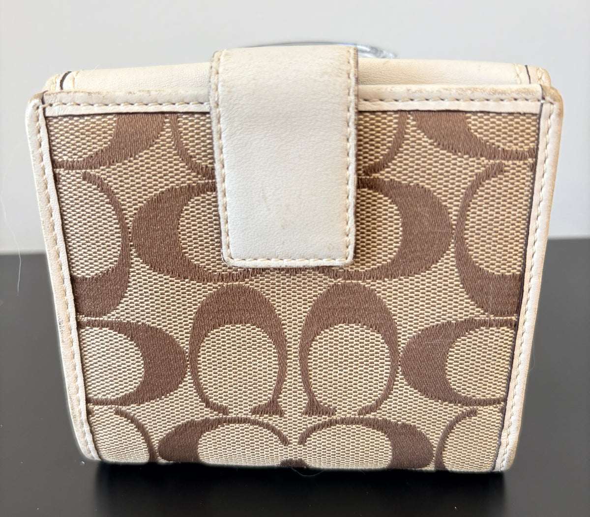 Coach Vintage SoHo Buckle Flap Bifold Wallet w/ Tattersall Lining Blue leather - Image 2