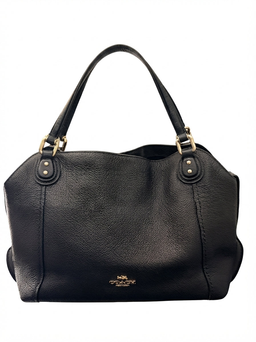 Coach 2016 57124 Edie Pebbled Leather Black Shoulder Bag - Image 1