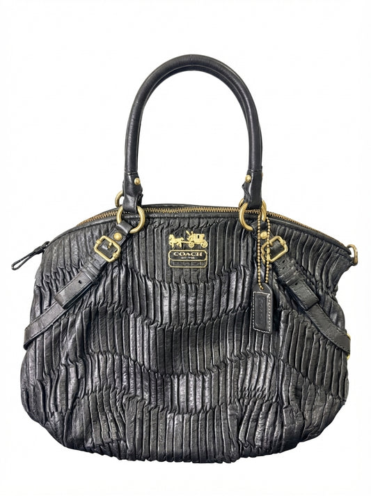 Coach 2010 15942 Madison Gathered Leather Sophia Satchel - Black - Image 1