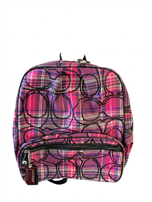 Coach 2010 F77172 Poppy Tartan Pink Black Sparkle Backpack - Image 1
