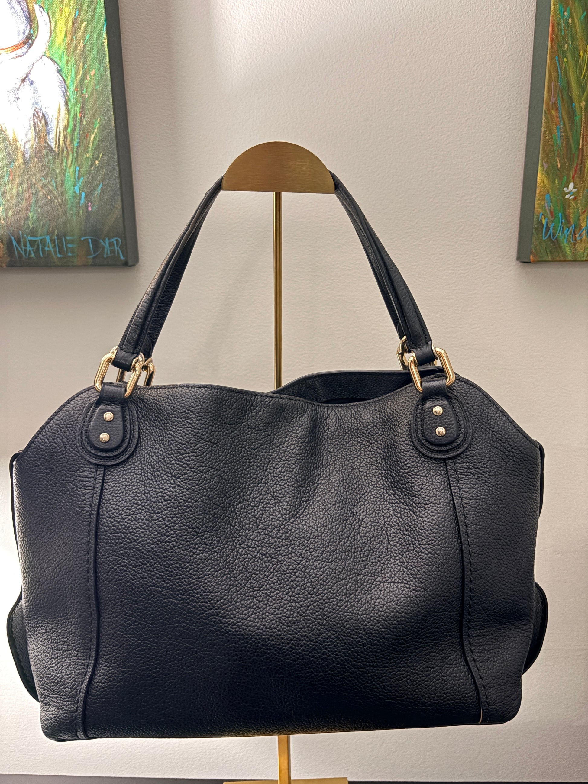 Coach 2016 57124 Edie Pebbled Leather Black Shoulder Bag - Image 2