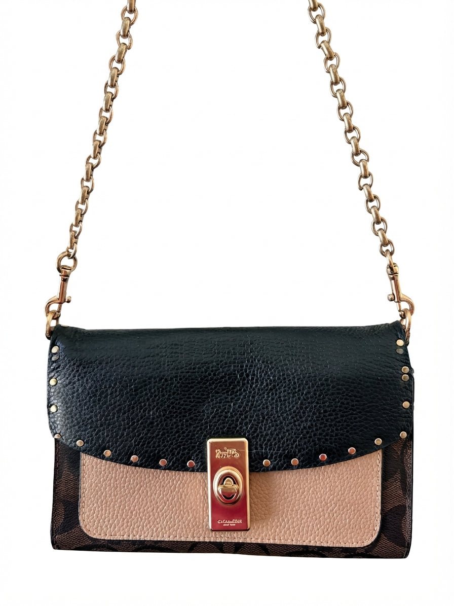 VVA388 - Coach Lane Crossbody in Signature Canas with Snakeskin - Image 1