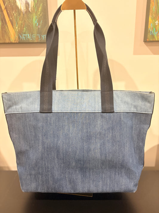 Coach 2021 91131 Horse And Carriage Denim Tote Bag - Blue - Image 2