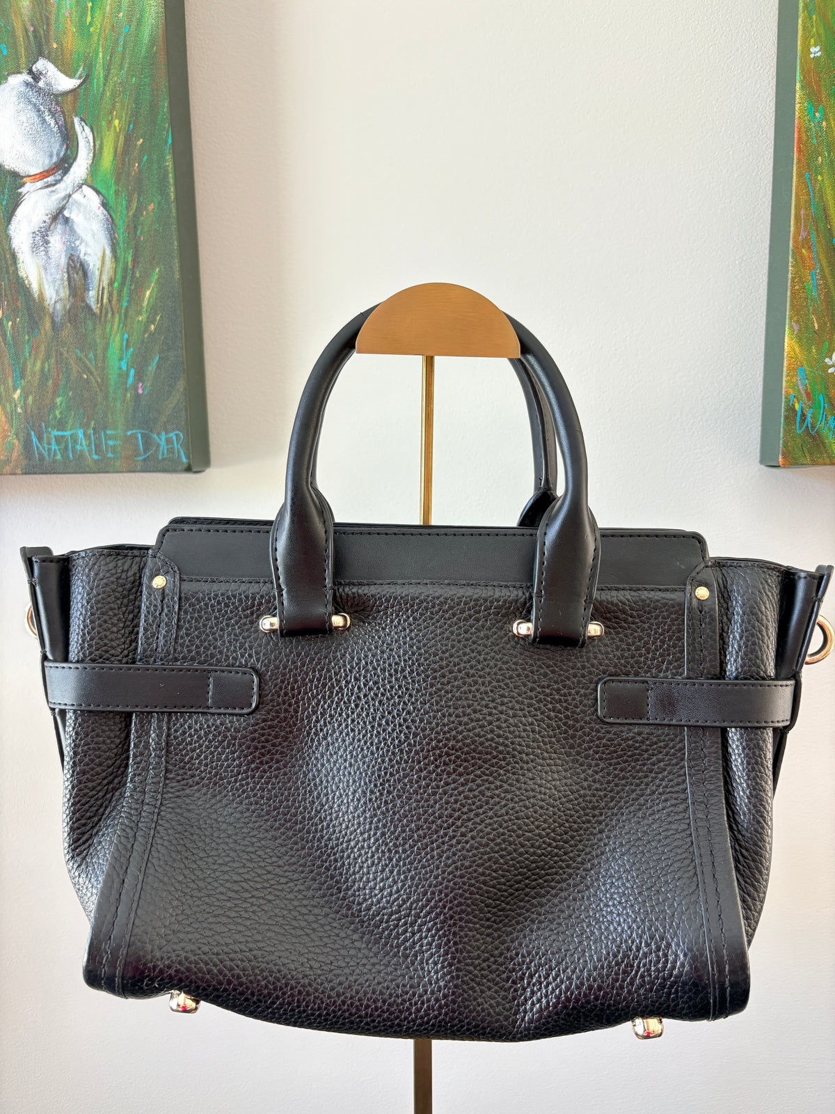 VVA382 - Coach 2014 34816 Swagger 27 Carryall - Black Pebble Leather Satchel - Image 2