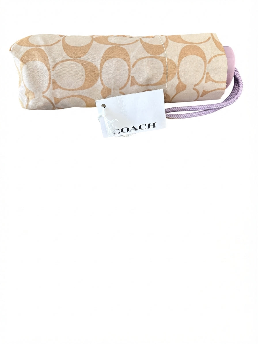 Coach Signature C Print Compact Umbrella PURPLE - Sustainable Recycled Material - Image 1