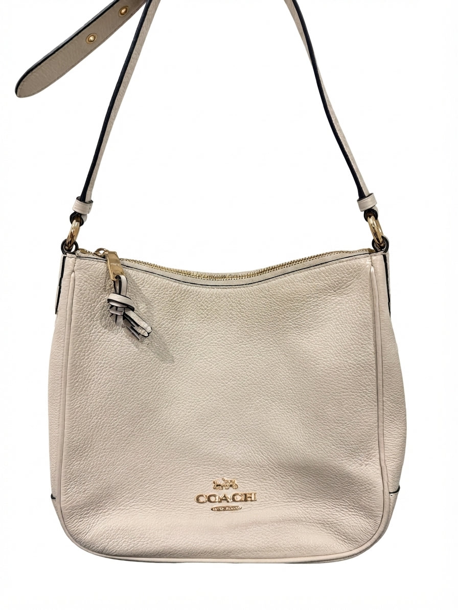 Coach 2021 C1648 Pebbled Leather Ellie File Bag - Chalk White Shoulder Bag - Image 1