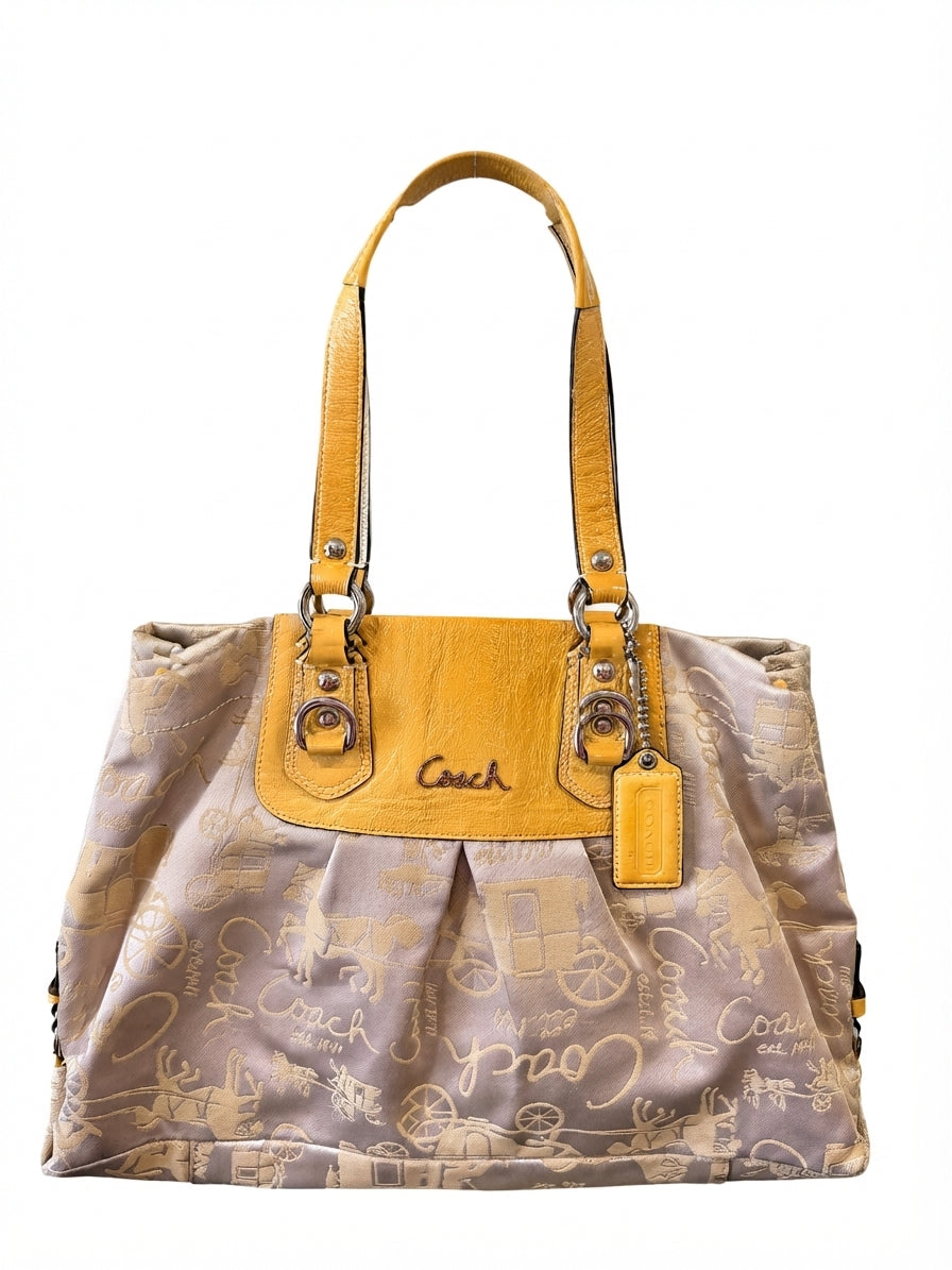 VA342 - Coach 2011 F15656 Ashley Heritage Tote Bag - Iconic Horse and Carriage Print - Image 1