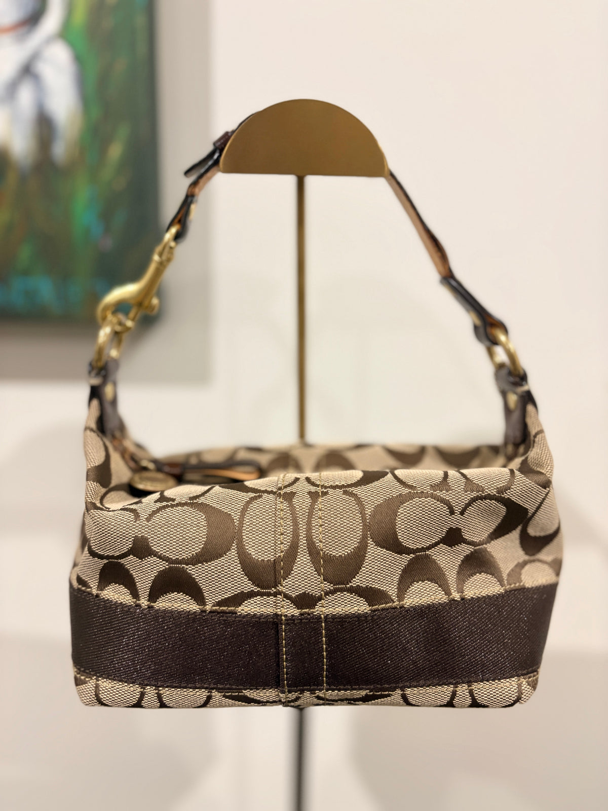 VVA267- Coach 2007 40024 Signature Stripe Small Hobo Bag - Classic Monogram Canvas - Image 2