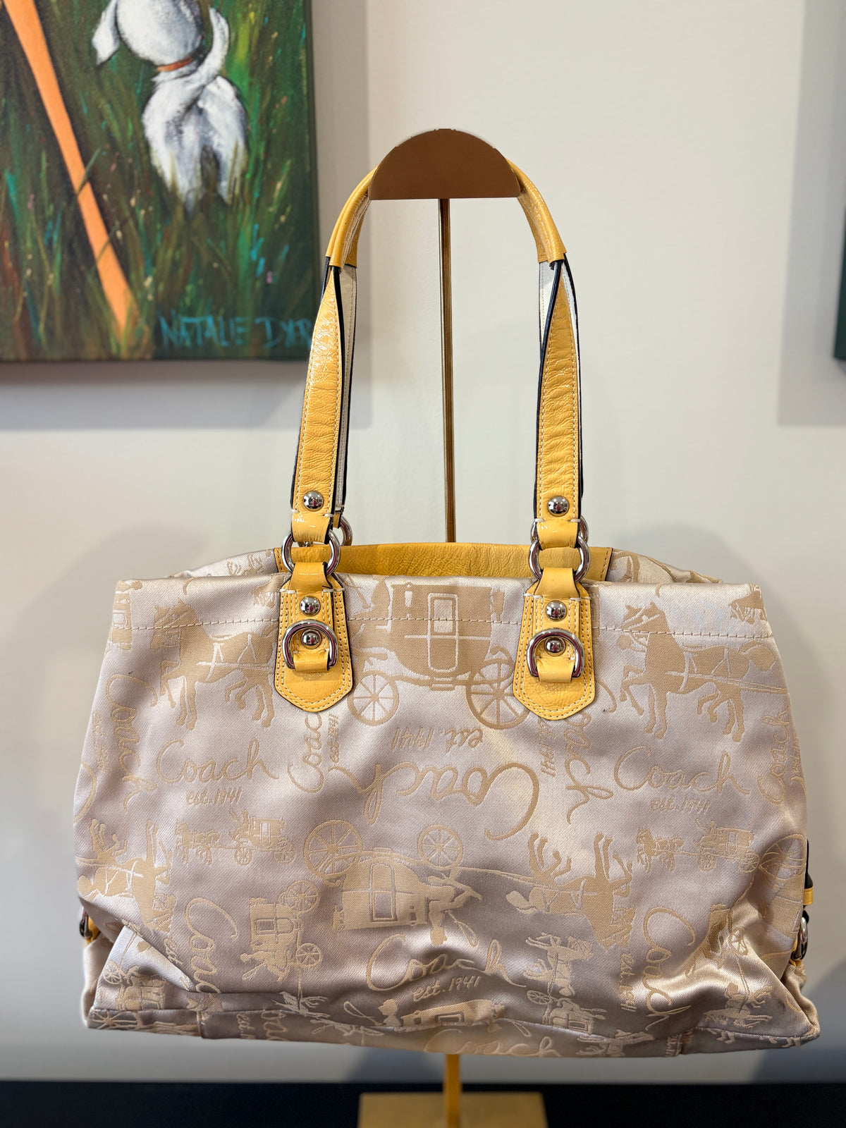 VA342 - Coach 2011 F15656 Ashley Heritage Tote Bag - Iconic Horse and Carriage Print - Image 2