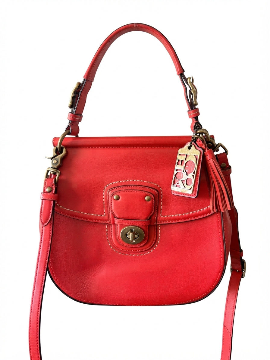 COACH New Willis 19132 70th Anniversary Leather Shoulder Bag Red - Image 1