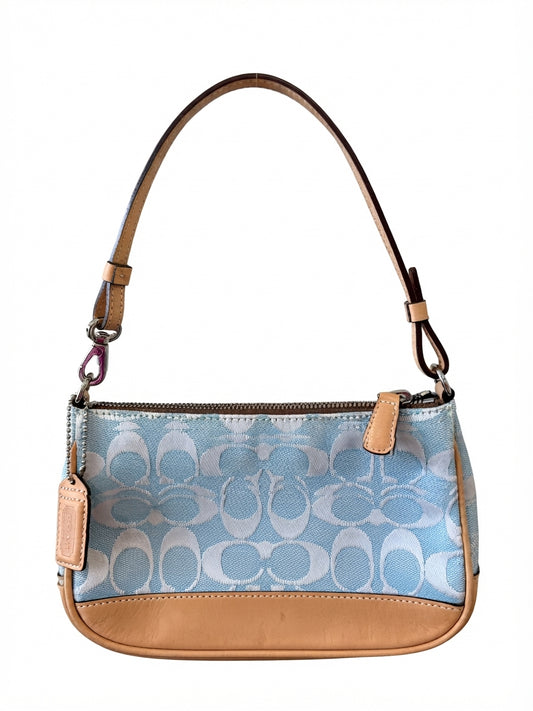 VVA381 - Coach 6094 Signature C Small Soho Hobo Bag - Light Blue and Tan - Image 1