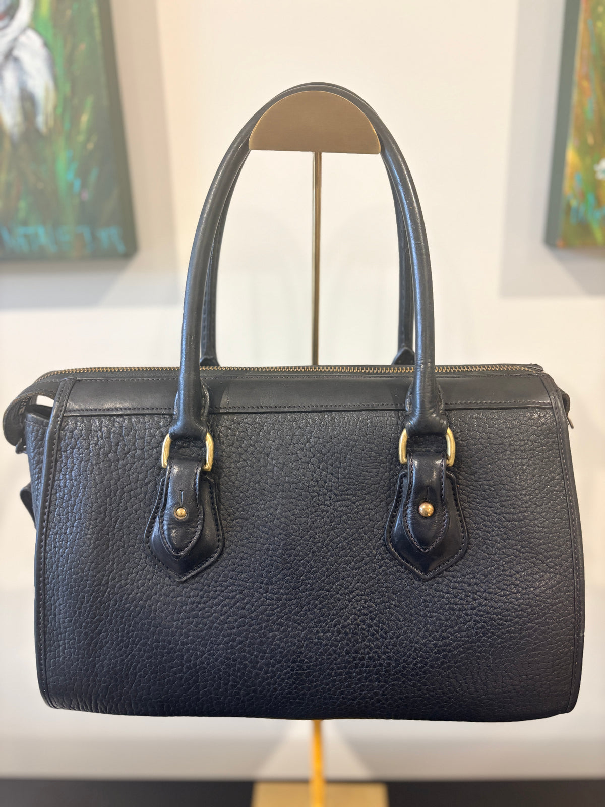 Dooney & Bourke All-Weather Leather Satchel - Classic Black Handbag - Image 2