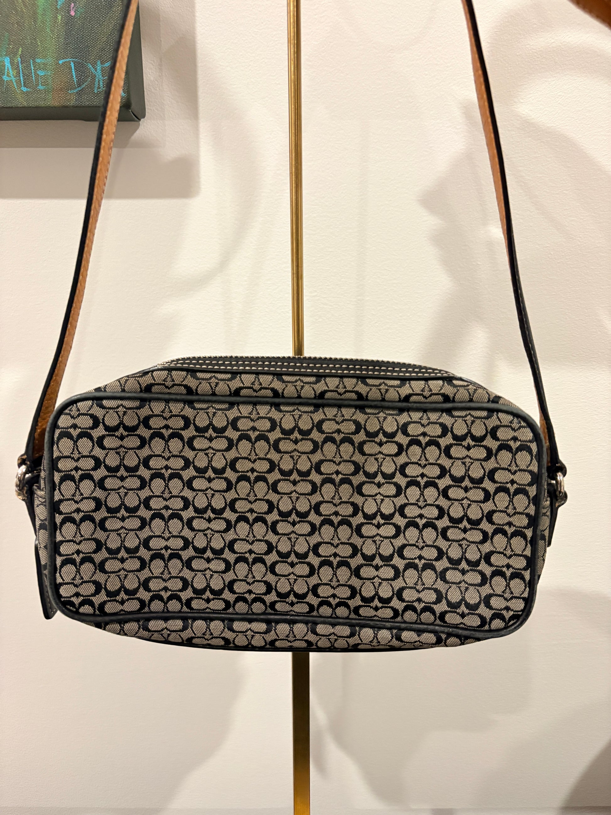 Coach 2003 6341 Signature C Monogram Camera Bag - Black Canvas Crossbody - Image 2