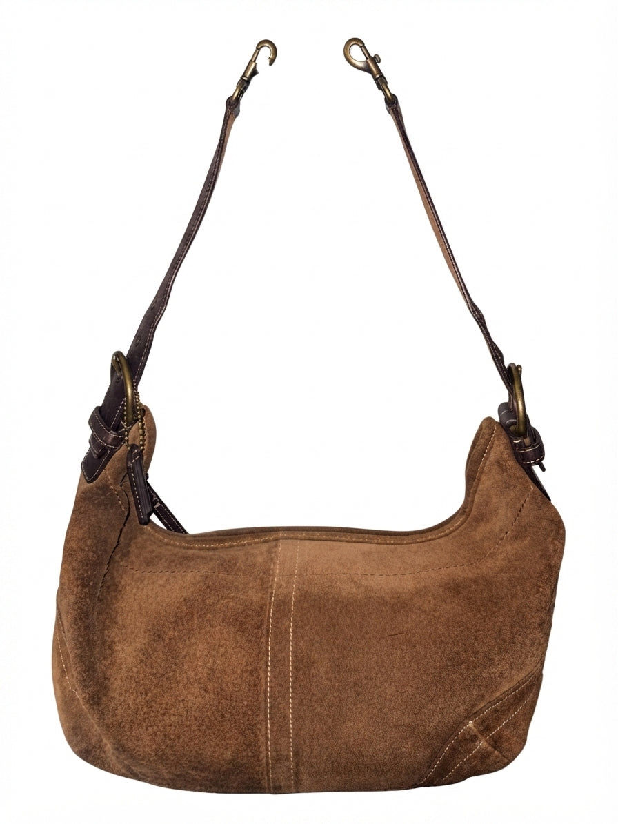 Vintage Coach 00's 9502 Ergo Hobo Bag - Vintage Brown Suede Shoulder Bag - Image 1