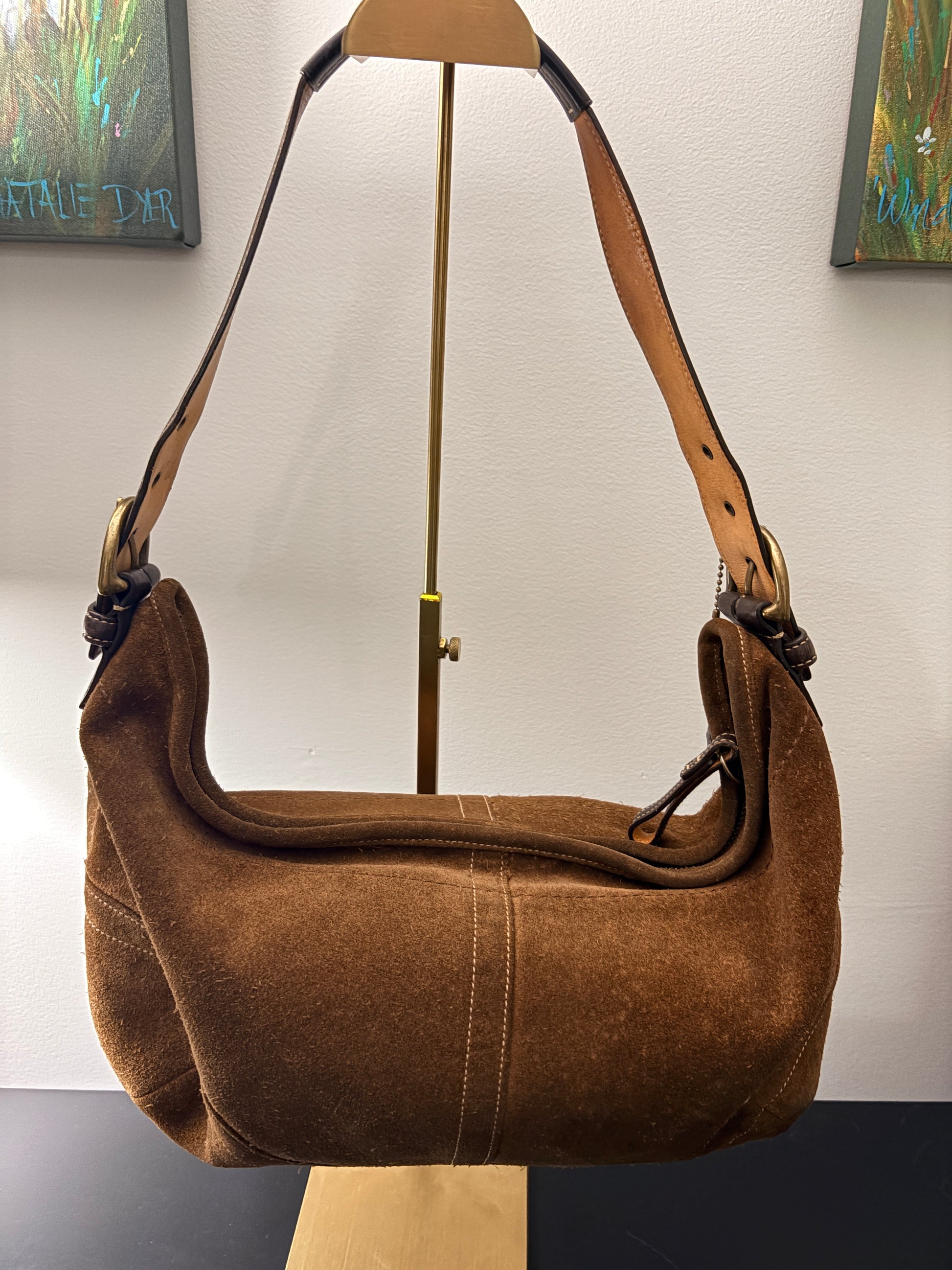 Vintage Coach 00's 9502 Ergo Hobo Bag - Vintage Brown Suede Shoulder Bag - Image 2