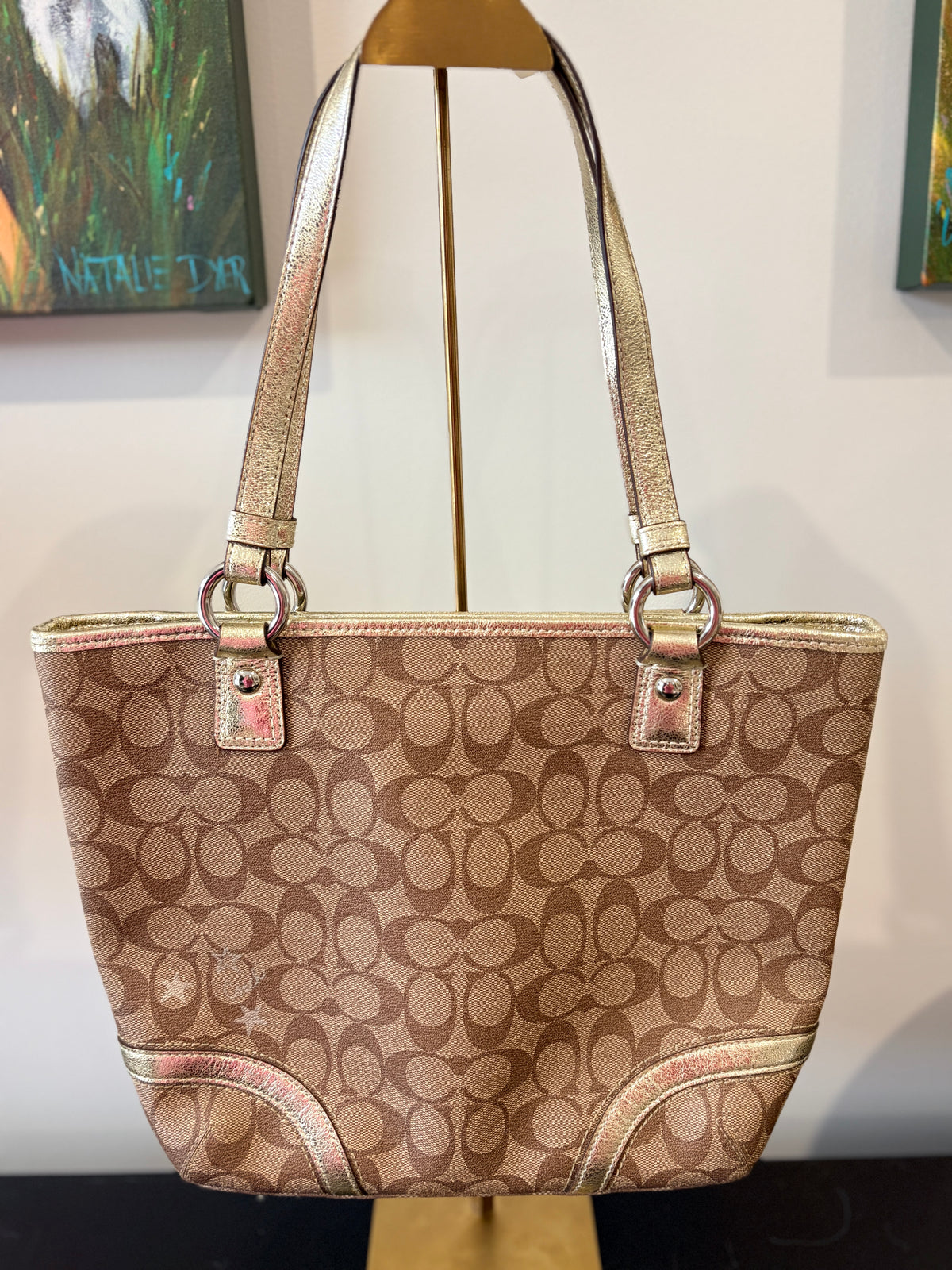 VVA385 - Coach 2011 F18853 Signature Star Print Tote Bag  - Image 2