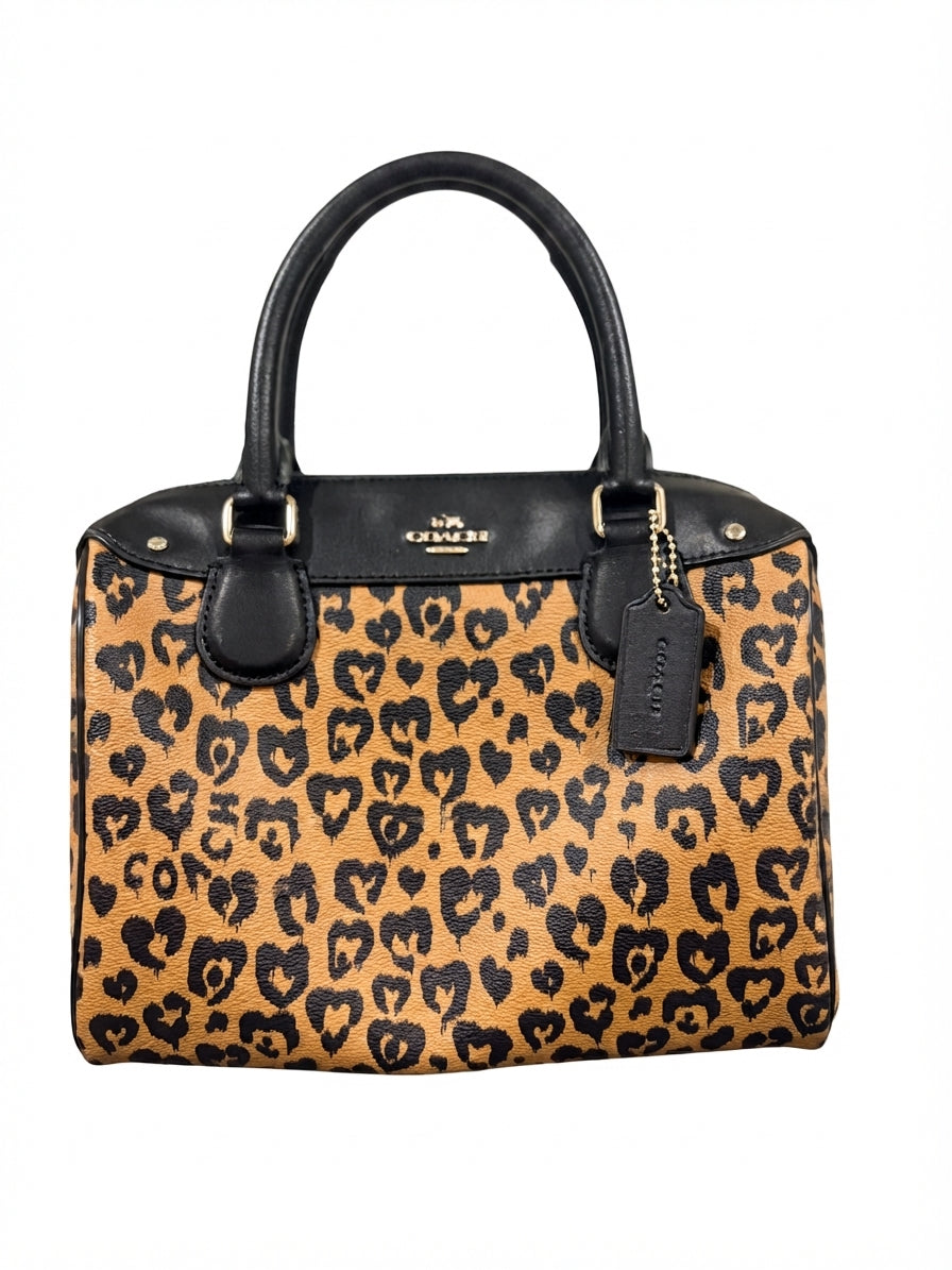 VVA266- COACH 2017 F24210 Rowan Satchel - Leopard Print With Heart Detail - Image 1