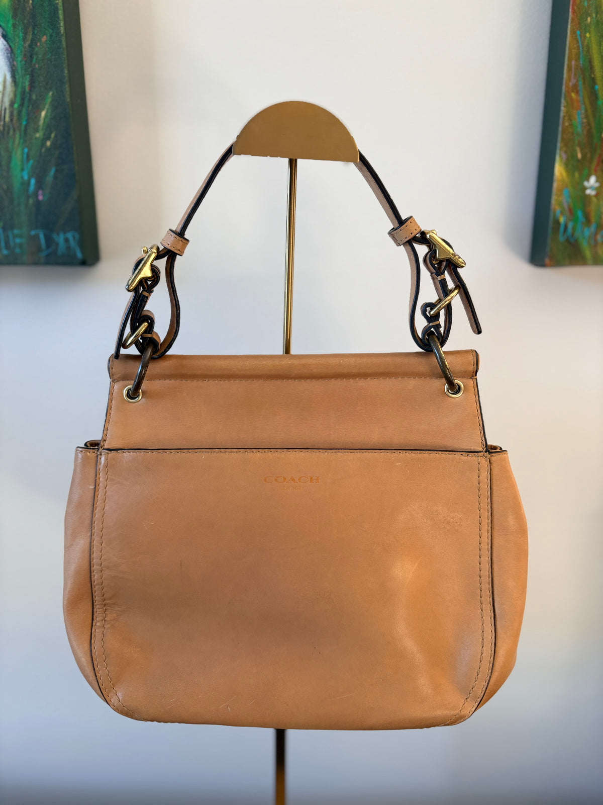 VVA254 - Coach 2013 22382   Willis Legacy Leather Duffle Shoulder Bag - Tan Hobo With Tassel - Image 2