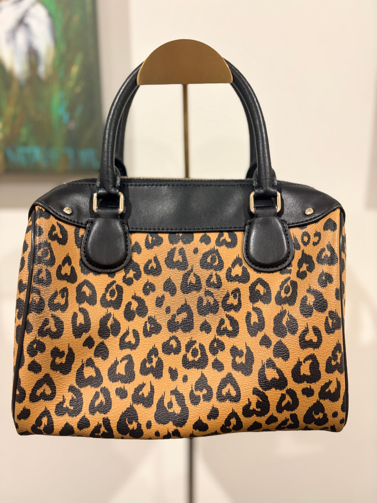 VVA266- COACH 2017 F24210 Rowan Satchel - Leopard Print With Heart Detail - Image 2