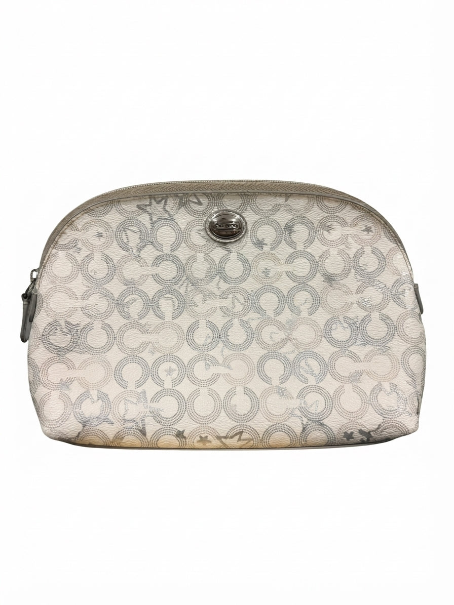 VVA271- Coach Cosmetic Case - Signature C Star Print In White And Silver - Image 1