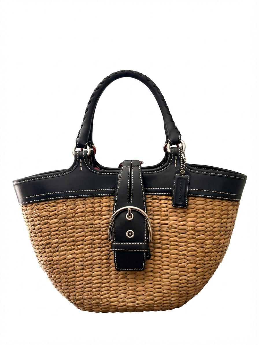 Coach 00's 6271 Soho Woven Straw Tote - Image 1