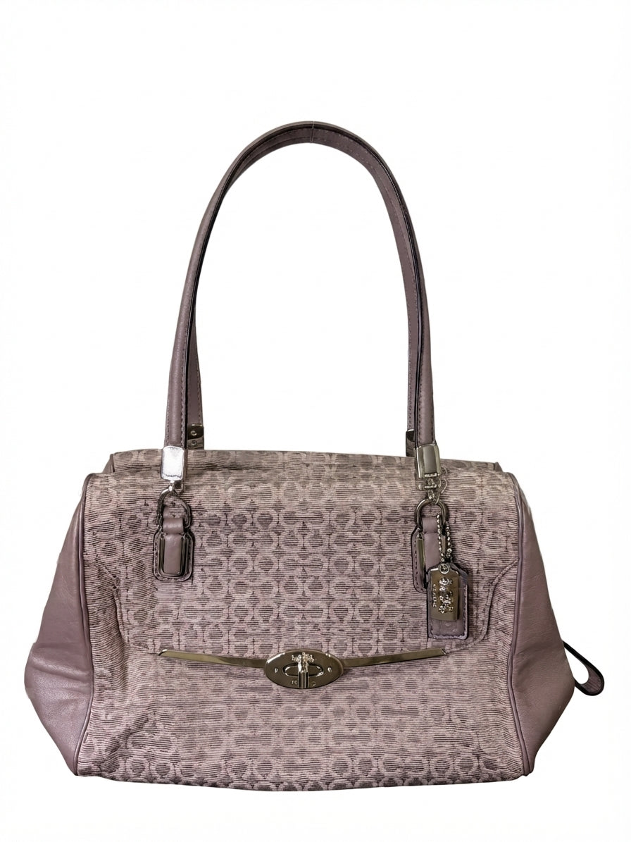 Coach 2013 25215 Madison Op Art Shoulder Bag - Grey Leather Trim - Image 1