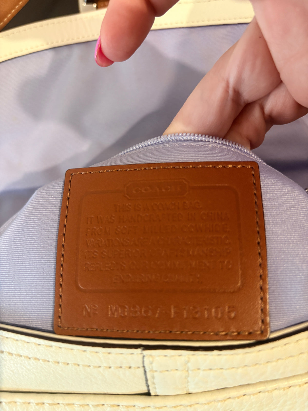 Coach Soho Buckle Flap Shoulder Bag - White Pebbled Leather - Image 3