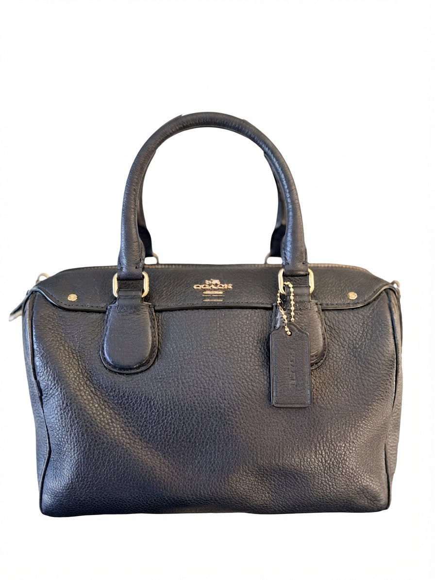 VVA262 - Coach Rowan Satchel - Classic Navy Pebble Leather Boston Handbag - Image 1