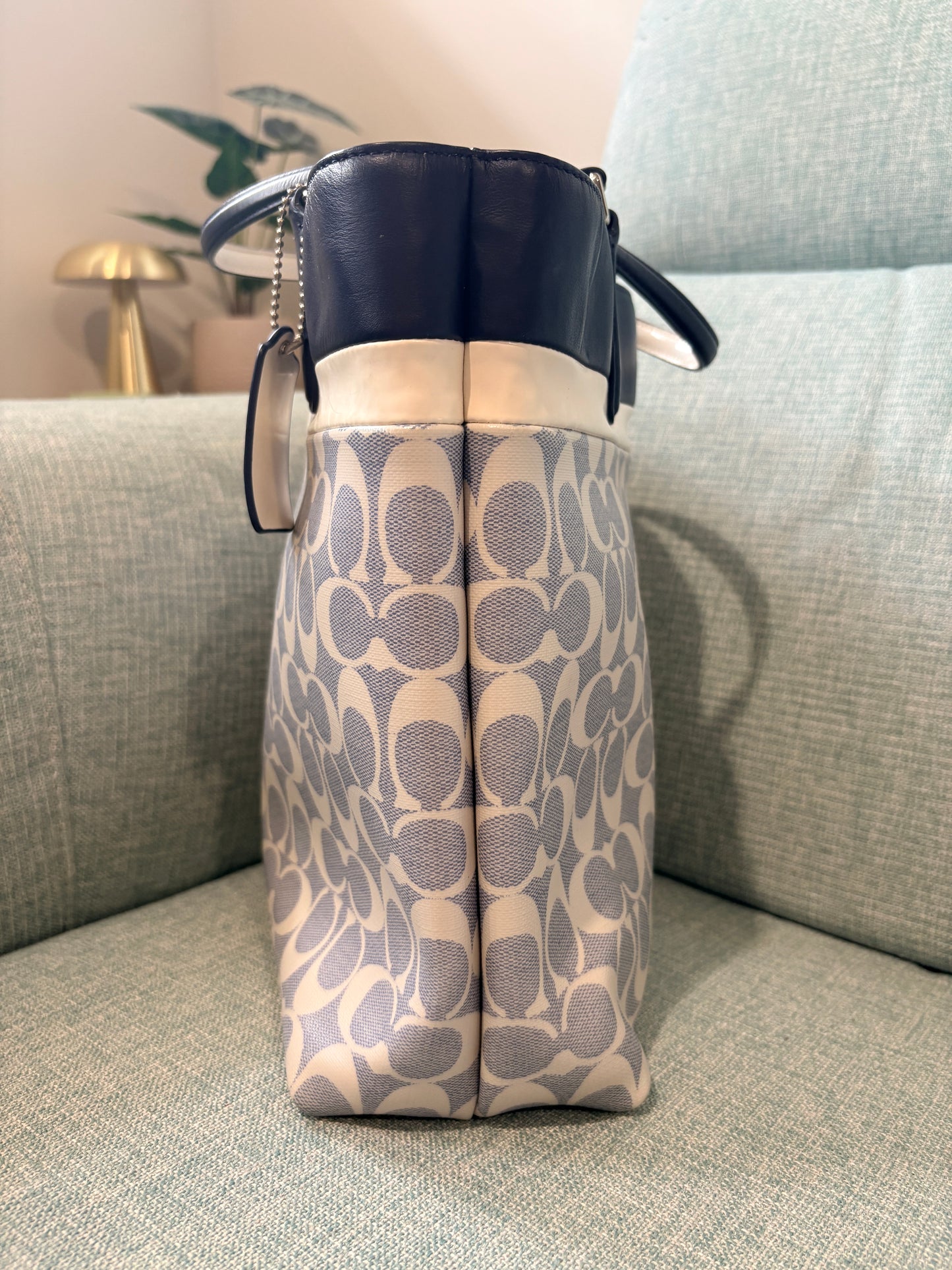 Vintage Coach Signature Tote 29783 Light Blue (2014)