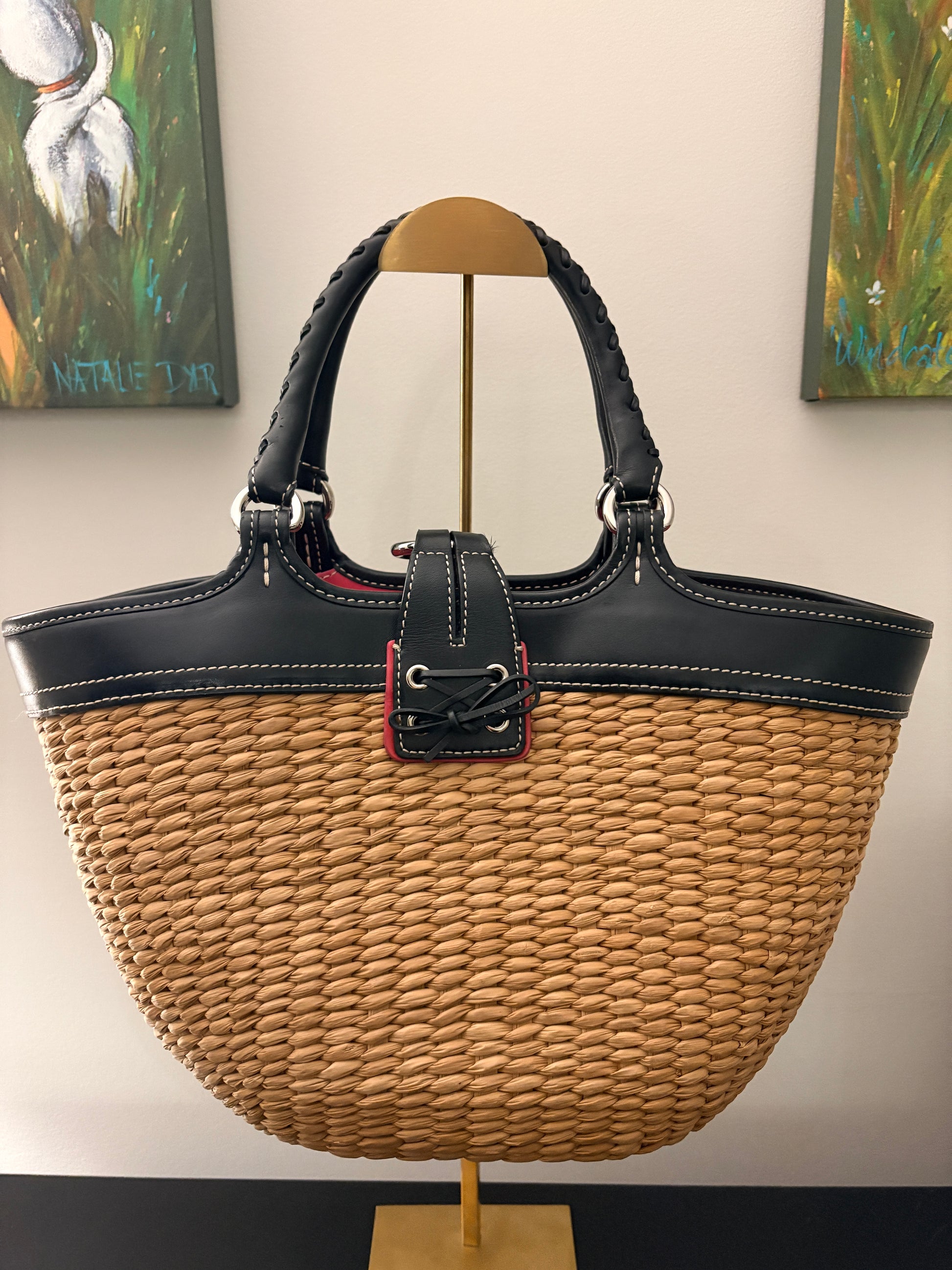 Coach 00's 6271 Soho Woven Straw Tote - Image 2