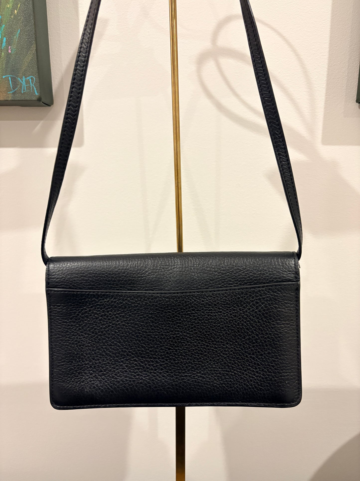 Coach Pebbled Leather Crossbody Bag - Black Shoulder Handbag - Image 2