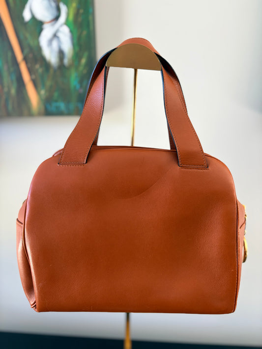 Celine Paris Tan Leather Handbag - Classic Designer Satchel - Image 2