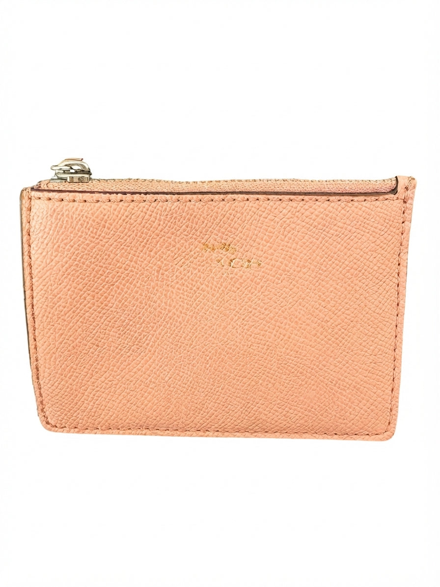 Coach Mini Skinny ID Case - Pink Crossgrain Leather Wallet - Image 1