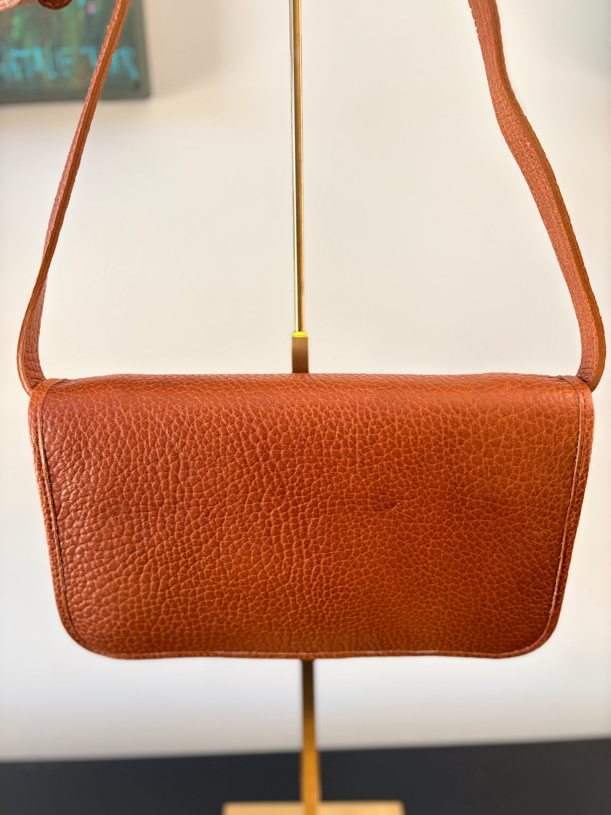 Polo Ralph Lauren Pebble Leather Crossbody Bag - Tan Shoulder Bag - Image 2