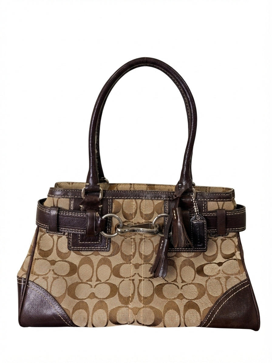 Coach 2006 10245 Signature Hamptons Carryall Tote Bag - Brown Beige - Image 1