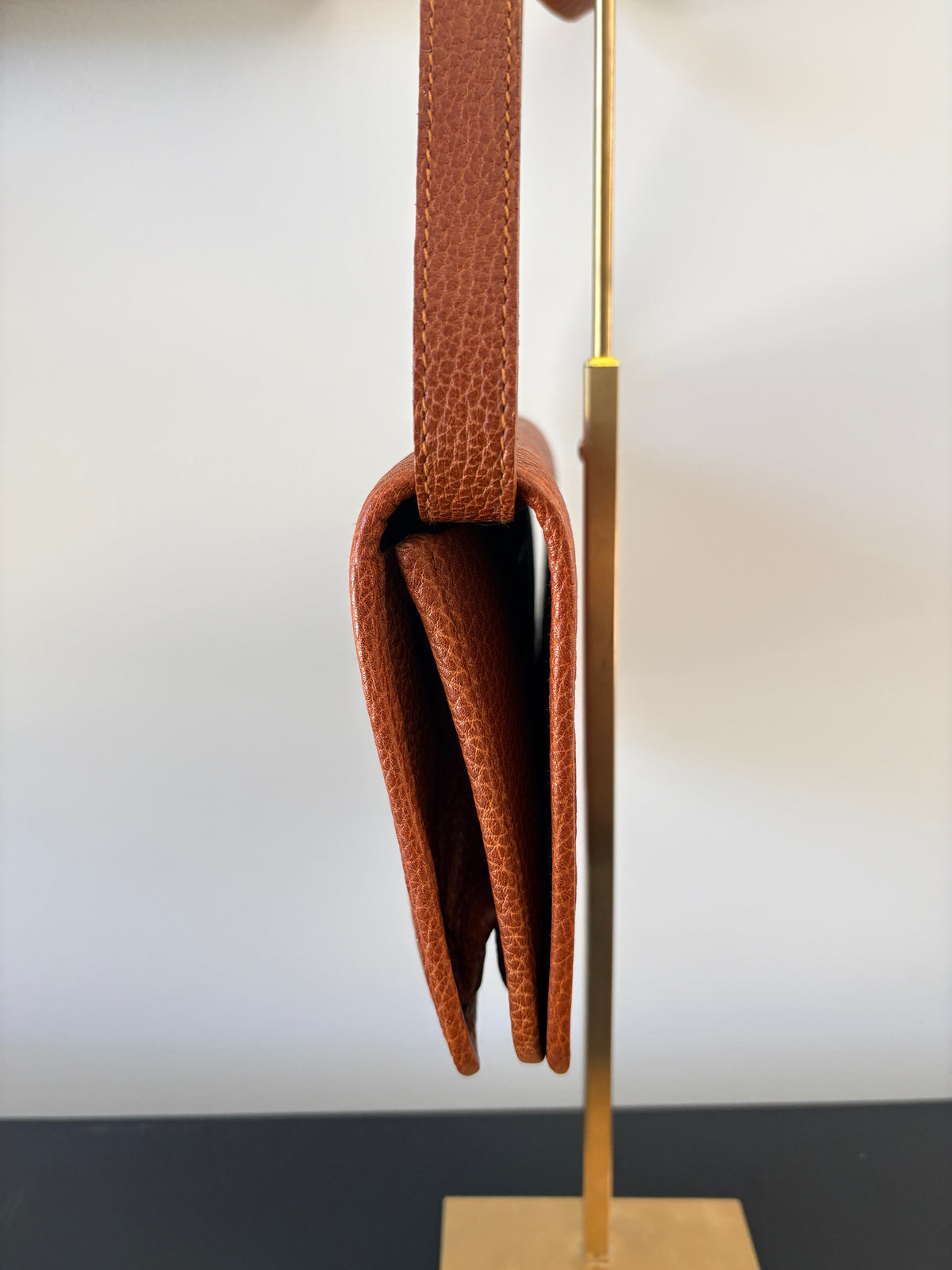 Polo Ralph Lauren Pebble Leather Crossbody Bag - Tan Shoulder Bag - Image 3