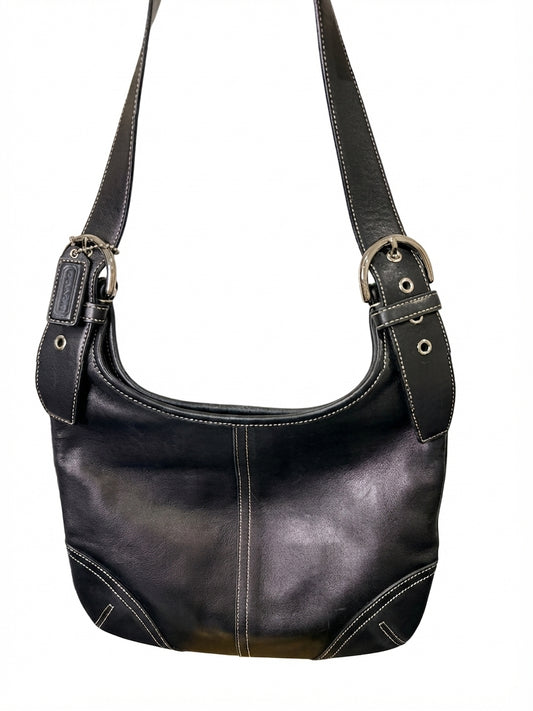 Coach E3S-9549 SoHo Slim Cross Body Bag - Black Leather with Buckle Detail - Image 1